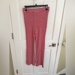 Zara Red and White Knit Pants